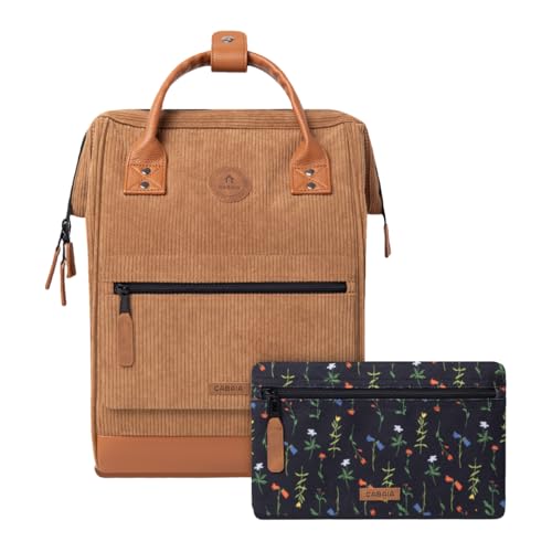 Cabaïa - Adventurer Rucksack Dubai Medium 18L - Wasserabweisend - Laptopfach bis zu 13 Zoll - 2 Vordertaschen - vegan zertifiziert - Rucksack für Reisen und Arbeit, Damen & Herren - Braun von Cabaïa