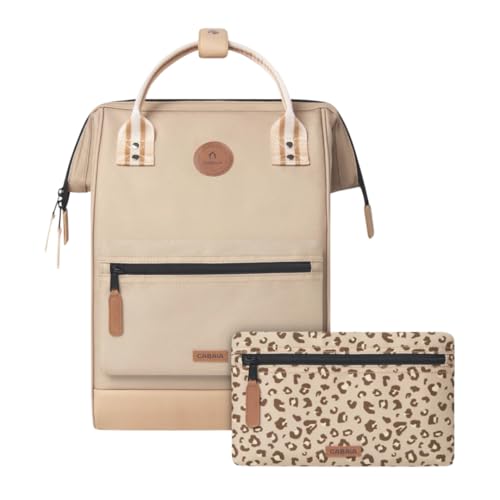 Cabaïa - Adventurer Rucksack Lobito Mini 10L - Wasserabweisend - Laptopfach bis zu 10,5 Zoll - 2 Vordertaschen - vegan zertifiziert - Rucksack für Reisen und Arbeit, Damen & Herren - Beige von Cabaïa