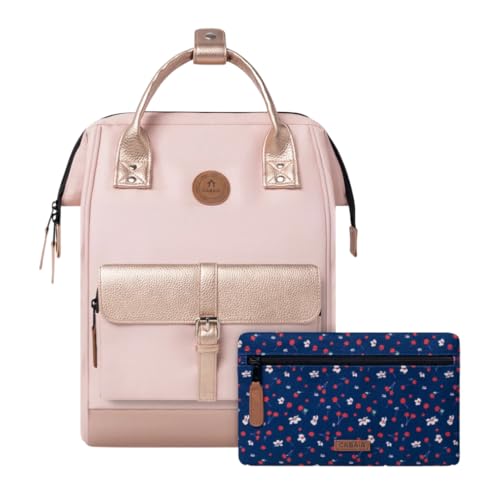 Cabaïa - Adventurer Rucksack Queretaro Medium 18L - Wasserabweisend - Laptopfach bis zu 13 Zoll - 2 Vordertaschen - vegan zertifiziert - Rucksack für Reisen und Arbeit, Damen & Herren - Rose von Cabaïa