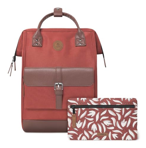 Cabaïa - Adventurer Rucksack San Cristobal Maxi 23L - Wasserabweisend - Laptopfach bis zu 15 Zoll - 2 Vordertaschen - vegan zertifiziert - Rucksack für Reisen und Arbeit, Damen & Herren - Rot von Cabaïa
