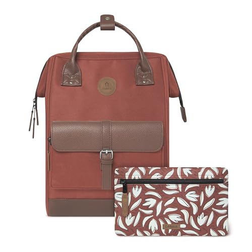 Cabaïa - Adventurer Rucksack San Cristobal Medium 18L - Wasserabweisend - Laptopfach bis zu 13 Zoll - 2 Vordertaschen - vegan zertifiziert - Rucksack für Reisen und Arbeit, Damen & Herren - Rot von Cabaïa