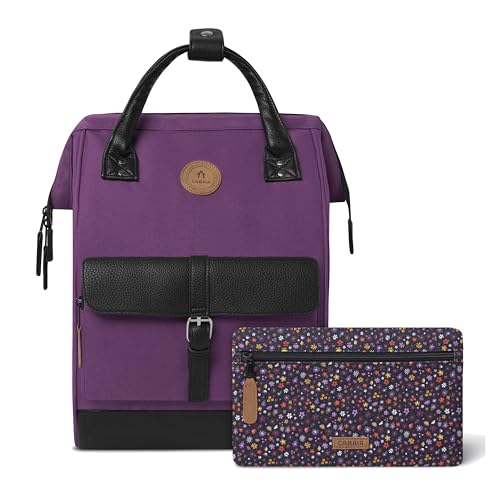 Cabaïa - Adventurer Rucksack Singapur Medium 18L - Wasserabweisend - Gepolstertes Laptopfach bis zu 13 Zoll - 2 austauschbare Vordertaschen - PETA vegan - Rucksack für Damen & Herren - Violett von Cabaïa