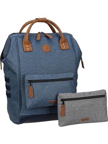 Cabaïa - Adventurer Rucksack Paris Maxi 23L - Wasserabweisend - Laptopfach bis zu 15 Zoll - 2 Vordertaschen - vegan zertifiziert - Rucksack für Reisen und Arbeit, Damen & Herren - Blau von Cabaïa