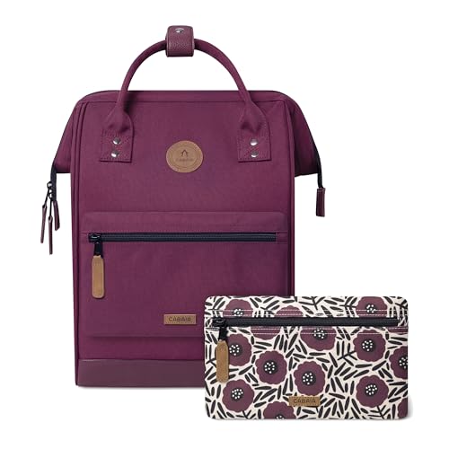 Cabaïa - Adventurer Rucksack Nice Medium 18L - Wasserabweisend - Laptopfach bis zu 13 Zoll - 2 Vordertaschen - vegan zertifiziert - Rucksack für Reisen und Arbeit, Damen & Herren - Violett von Cabaïa