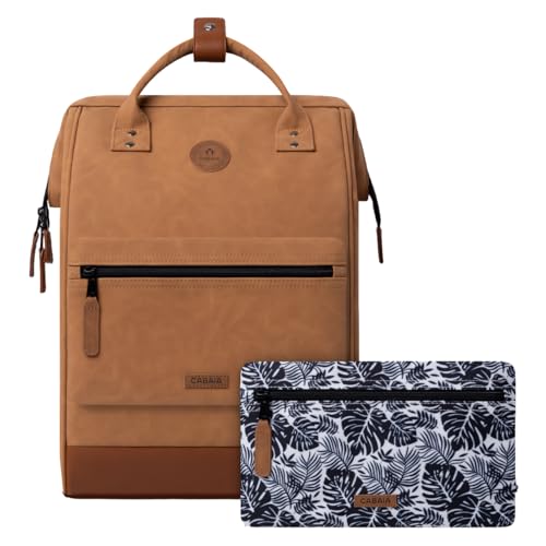 Cabaïa - Adventurer Rucksack Moscow Maxi 23L - Wasserabweisend - Laptopfach bis zu 15 Zoll - 2 Vordertaschen - vegan zertifiziert - Rucksack für Reisen und Arbeit, Damen & Herren - Braun von Cabaïa