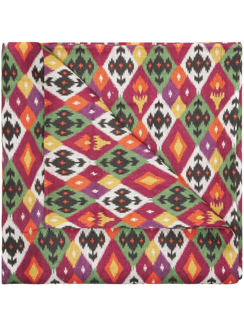 Cabana Diamond Ikat Tischdecke aus Leinen - Rot von Cabana