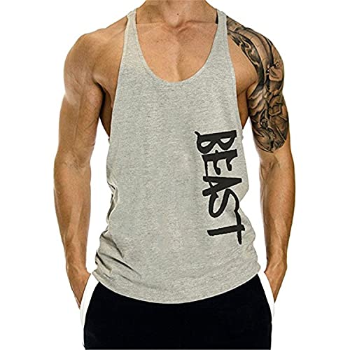 Cabeen Herren Beast Druck Bodybuilding Tank Tops Weste Muscleshirt Trägershirt Unterhemd von Cabeen