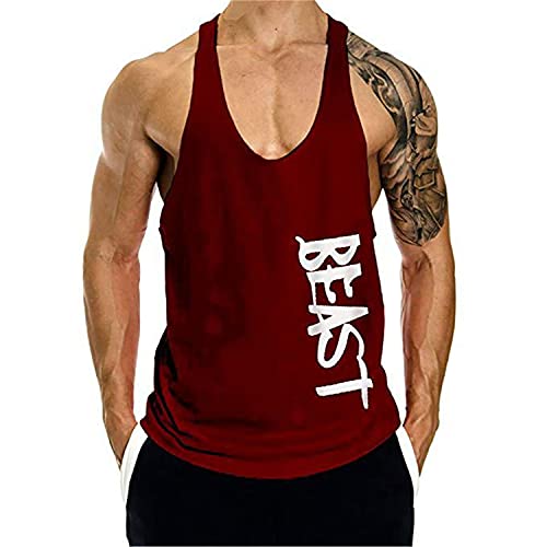 Cabeen Herren Beast Druck Bodybuilding Tank Tops Weste Muscleshirt Trägershirt Unterhemd von Cabeen