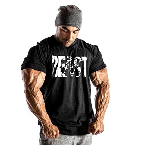 Cabeen Herren Fitness T-Shirt Trainingsshirt Bodybuilding Kurzarm Shirt Gym & Training Slim-Fit von Cabeen