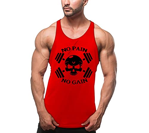 Cabeen Herren No Pain No Gain Muskelshirt Sport Tank Top Fitness Bodybuilding Ärmellos Unterhemden von Cabeen