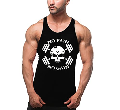 Cabeen Herren No Pain No Gain Muskelshirt Sport Tank Top Fitness Bodybuilding Ärmellos Unterhemden von Cabeen