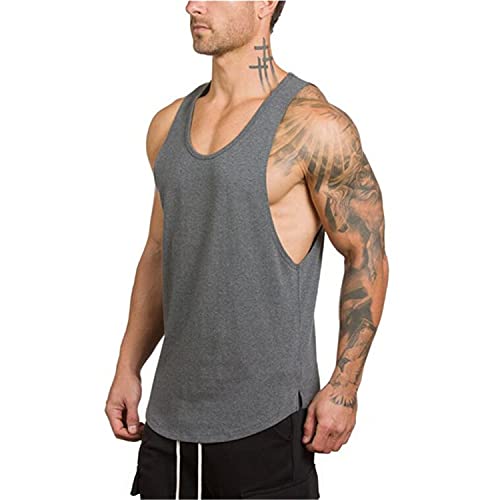 Cabeen Herren Sport Tank Top Gym Fitness Muskelshirt Bodybuilding Ärmelloser Shirt Baumwolle von Cabeen