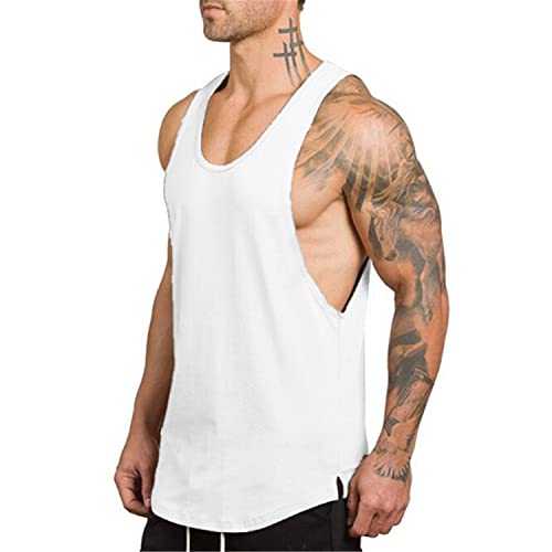 Cabeen Herren Sport Tank Top Gym Fitness Muskelshirt Bodybuilding Ärmelloser Shirt Baumwolle von Cabeen