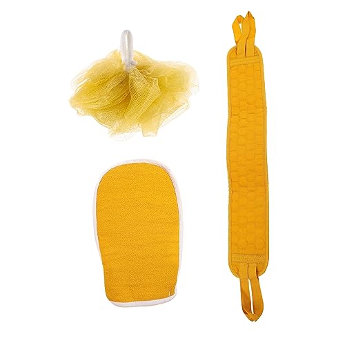 1 Satz 3St Handschuh nach hinten ziehen Rückenschrubber Duschtuch Peeling-Handschuh badehandtuch sanitär Gesichtstuch handtücher Badetuch mit Rückenstreifen Bad-Dusche- Luffa von Cabilock