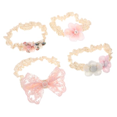 Cabilock 1 Set Blumen-Stirnbänder für Babys und Mädchen: Blumenkrone – elastisches Haarband mit Schleife – Schleifen-Kopftücher für 0–3-jährige Neugeborene, Kleinkinder, Haar-Accessoires von Cabilock