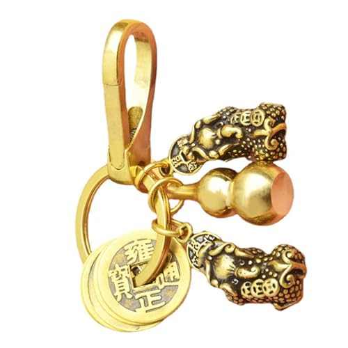 Cabilock 1 Set Wu Lou Schlüsselanhänger Gourd Keychain Lucky Keychain Set mit Feng Shui Münzen Schlüsselanhänger Für Glück Wohlstand Niedlichen von Cabilock