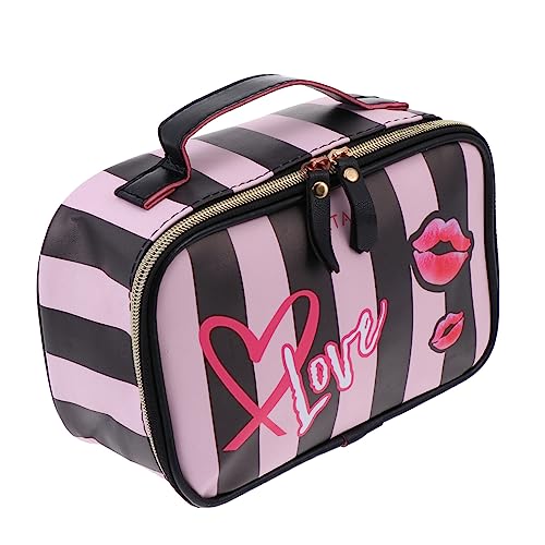 Cabilock 1stk Make-up-kulturbeutel Schmuckorganisator Für Frauen Kleine Kosmetiktasche Gestreifte Kosmetiktaschen Uhr-Organizer-etui Polyester Urlaub Empfindlich wasserdichte Tasche von Cabilock