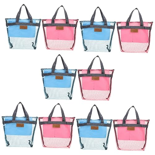 Cabilock 10 STK Gitter Strand Tasche Kulturbeutel Aus Mesh Duschtaschen Für Damen Aufbewahrungstaschen Für Kleidung Kleidungsorganisator Mesh-dusche Badetasche Reisen Eine Schulter Nylon von Cabilock