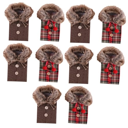 Cabilock 10 STK Weinflaschenabdeckung Weihnachtsflasche Tasche Weihnachtsweinflaschentasche Weihnachtsflaschenkleidung Tasche Für Weinflaschen Weihnachtliches Weinflaschenkleid Leinen- von Cabilock