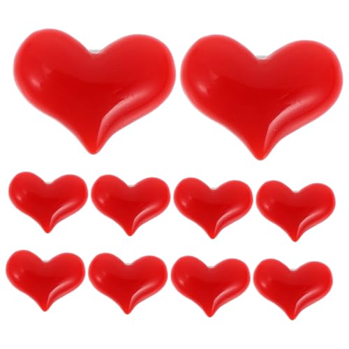 Cabilock 10 Stück Teiliges Rote Herzbroschen aus Langlebigem Resin Glänzend Romantisches Design Anstecknadeln für Jacken Rucksäcke Valentinstag für Frauen und Partner von Cabilock