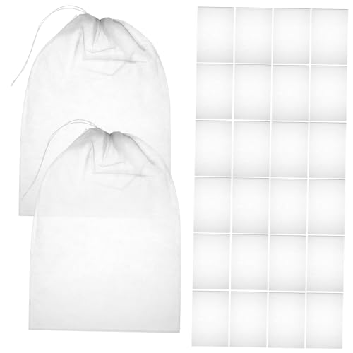 Cabilock 100 Stück Nonwoven Schuhbeutel mit Zugband Kleine Aufbewahrungsbeutel aus Vliesstoff Wiederverwendbar Halbtransparent Robust für Reisen Kleidung und Haushaltsorganisation von Cabilock