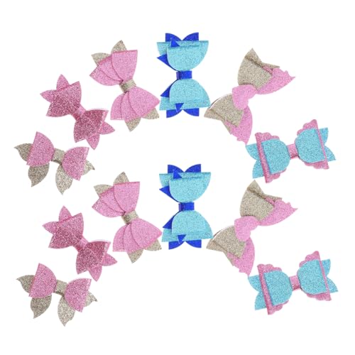 Cabilock 12 Stück Teiliges Glitzer Schleifen Haarclips mit Weichem Filzboden Funkelnde Pailletten Haarklammern für Mädchen Party Leichte DIY Accessoires für Festliche Anlässe von Cabilock