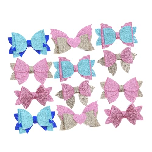 Cabilock 12 Stück Teiliges Glitzernde Haarschleifen mit Weicher Filzunterlage Funkelnde Haarspangen für Mädchen Sichere Junge Mädchen Haarschleifen für DIY Party und Alltag von Cabilock