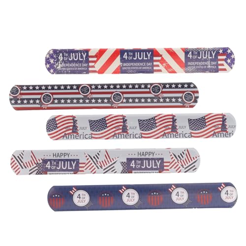 Cabilock 15 Stück Teiliges Unabhängigkeitstag Klatscharmband Patriotische Slap Wristbands mit Sternen und Streifen Bunte Festival Armbänder Lustiges Partyspielzeug für Erwachsene von Cabilock