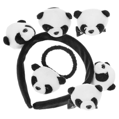 Cabilock 1satz Panda Haaraccessoires Set Kawaii Panda Stirnband Haarklammer Haargummi Und Haarring Für Mädchen Für Fotoshootings Und Tägliche Nutzung von Cabilock