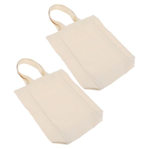 Cabilock 2 Stück Canvas Flaschenträger Beige Faltbare Weintasche für Flaschen Strapazierfähige Geschenktragetasche für Rotwein Modisch und Faltbar für Weinliebhaber und Partys von Cabilock