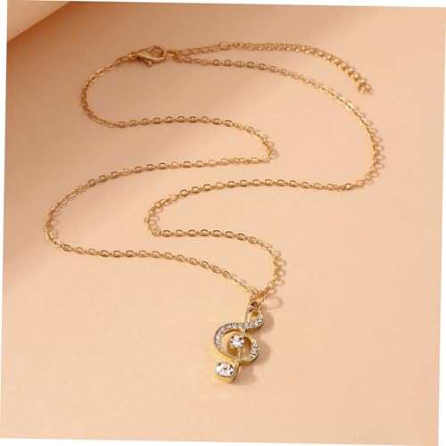 Cabilock 2 Stück Funkelnde Strass Musiknoten Halsketten für Damen Hip Hop Stil Kettenanhänger Geeignet für Partys Hochzeiten Alltag Trendige Schmuckstücke in Gold und Silber von Cabilock