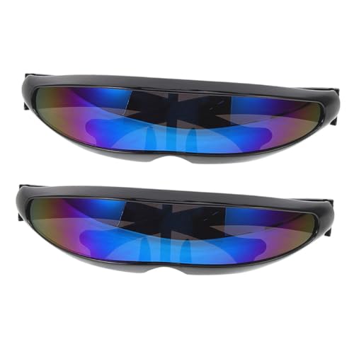 Cabilock 2 Stück Futuristische Fahrradbrille für Damen Alien Style Sonnenbrille mit Uv Schutz Winddicht für Outdoor Sport Wie Radfahren Laufen Angeln und Baseball Schwarzer Rahmen Blaue Cabilock 2 Stück Futuristische Fahrradbrille für Damen Alien Style Sonnenbrille mit Uv Schutz Winddicht für Outdoor Sport Wie Radfahren Laufen Angeln und Baseball Schwarzer Rahmen Blaue von Cabilock