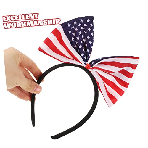 Cabilock 2 Stück Patriotische Stirnbänder mit US Flagge und Schleife Leichtes Haarband für Unabhängigkeitstag Wahlfeier Sportevents Geeignet für Frauen und Männer von Cabilock