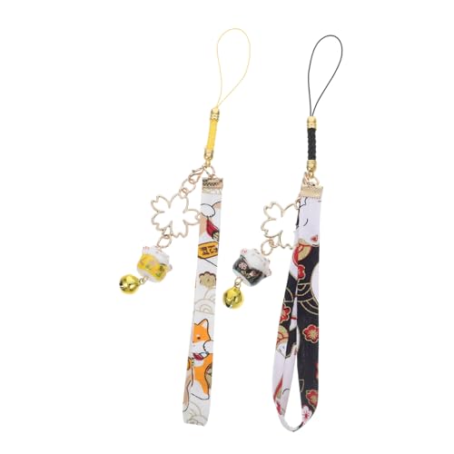 Cabilock 2stücke Schlüsselanhänger Mit Maneki Neko Katze Japanischem Stil Reichtumssymbol Handy Und Taschenanhänger Für Schlüssel Auto Und Geldbörse von Cabilock