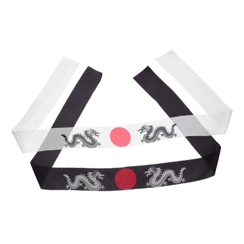 Cabilock 2stücke Japanisches Stirnband Im Samurai-stil Für Karate-training Kochen Sport Und Kostümpartys Aus Polyester Traditionelles Design von Cabilock