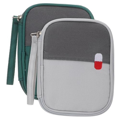 Cabilock 2stücke Medikamentenaufbewahrungsbox Abschließbar Tragbare Pillentasche Medikamententasche Für Reise Kleinigkeitentasche Mit Reißverschluss Erste-Hilfe-Tasche Zum Wandern von Cabilock