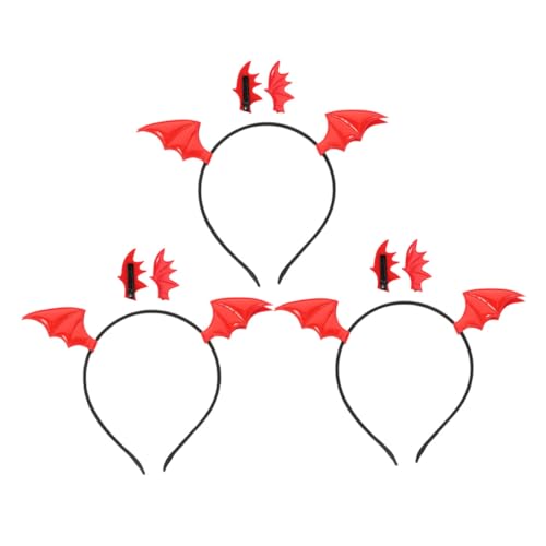 Cabilock 3 Satz Halloween Fledermaus Stirnband mit Haarclips Leichtes Bat Wings Haaraccessoire für Frauen und Mädchen Stilvolles Party Cosplay Kostüm Zubehör von Cabilock