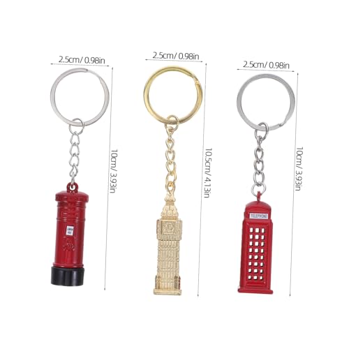 Cabilock 3 Stück Britische London Souvenir Schlüsselanhänger Set Telefonzelle Post Big Glocke Anhänger aus Langlebiger Leicht Tragbar für Taschen und Schlüsselbund von Cabilock