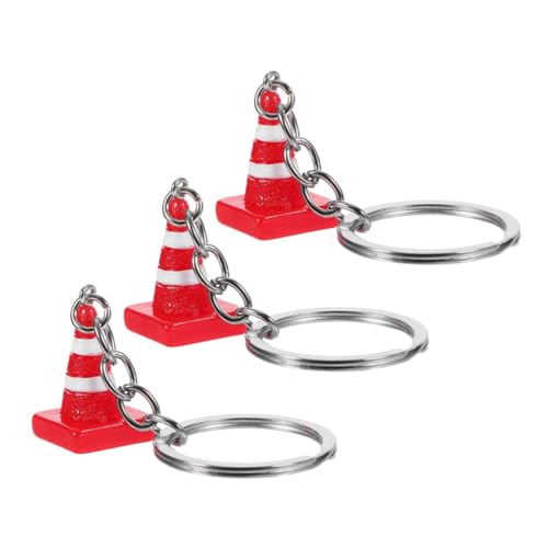 Cabilock 3 Stück Mini Verkehrsleitkegel Schlüsselanhänger aus Legierung Dekorativer Road Cone Schlüsselhalter Eleganter Anhänger für Handtaschen und Baustellen motto Partyaccessoires von Cabilock