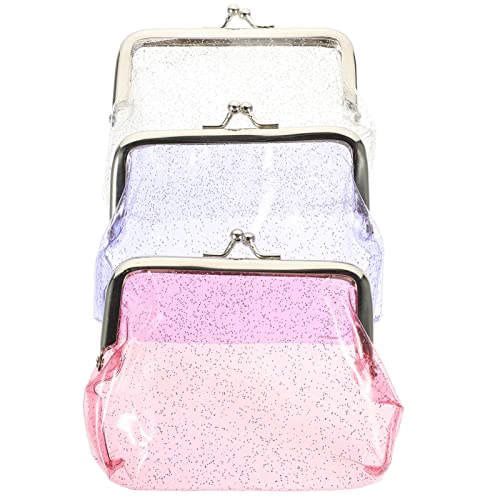 Cabilock 3-Teilige Durchsichtige Geldbörse Transparente Kleingeldbörse Mini-Jelly-Geldbörsen Geldbeutel Schlüssel Kopfhörer Aufbewahrungstasche Kreditkarteninhaber Make-Up-Organizer Für von Cabilock