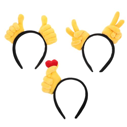 Cabilock 3-teiliges Haarband mit Handgeste, kreativer, lustiger Kopfbedeckung, Mehrzweck-Kopfschmuck, Make-up, Gesichtswasch-Haarband für Frauen und Mädchen von Cabilock