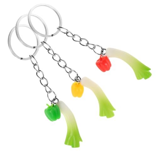 Cabilock 3stücke Chili-schmuck Rucksack-taschenanhänger Mit Süßen Lebensmittel-schlüsselanhängern Paprika-anhänger Und Lebensechtem Kunstgemüse Chili-schlüsselanhänger-simulation von Cabilock