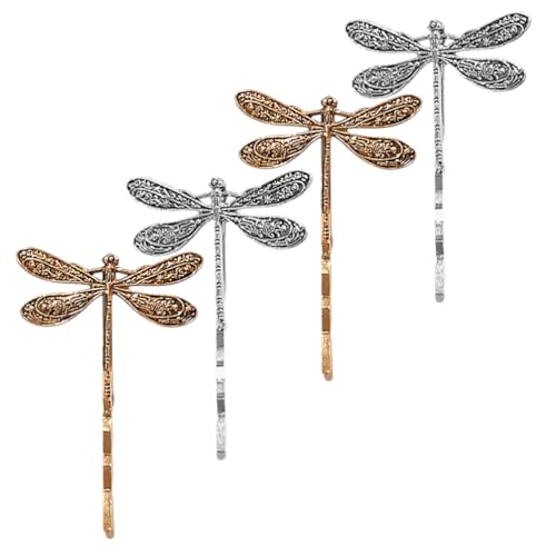 Cabilock Haarspangen Im Vintage-stil Mit Libellenmotiv Metallklammern Für Damen Kawaii-accessoires Für Seitliches Haar Besondere Anlässe 4 Stück von Cabilock