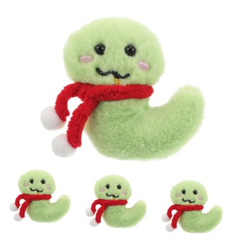 Cabilock 4 Stück Plüsch Schlangenbrosche Kuscheltier Anstecknadeln für Damen DIY Kleidung Taschen Hüte Festliche Neujahrsdekoration von Cabilock