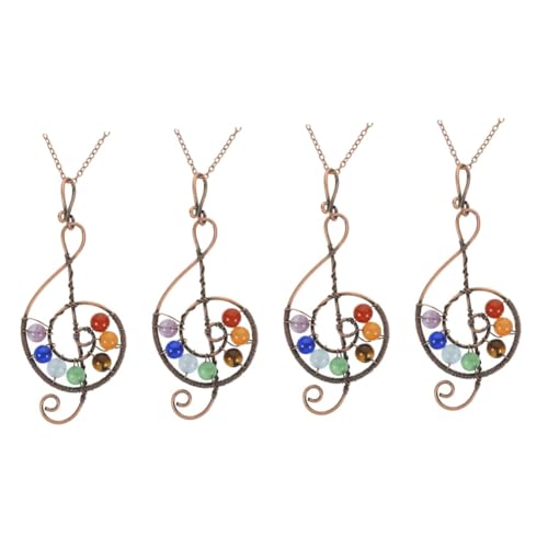 Cabilock 4 Stück Retro Kristall Anhänger Kette für Damen Dekorative Halskette für Frauen oder Alltagsaccessoire Leicht und Tragekomfort von Cabilock