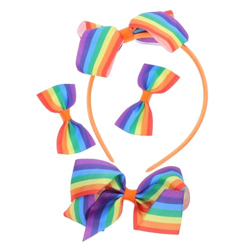 Cabilock 4 Stücke Teiliges Regenbogen Stirnband für Damen und Mädchen Bequemes Haaraccessoire für Pride Day Partys und Hochzeiten mit Trendigem Streifendesign von Cabilock