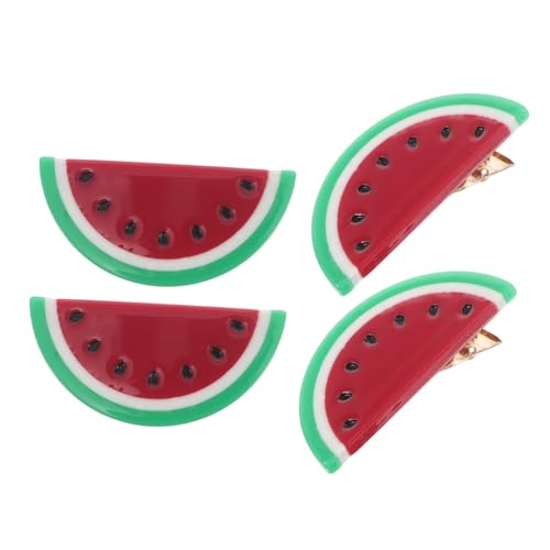 Cabilock 4stücke Haarklammer Wassermelonen-obst-design Acetat-frucht-haarclips Süße Cartoon-frühlings-haarnadeln Haar-clips Seitenclips Haar-styling-zubehör Für Frauen Und Mädchen von Cabilock