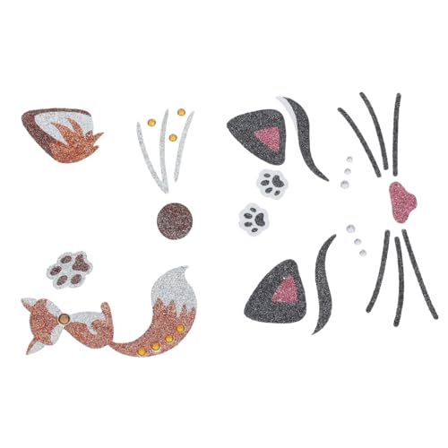 Cabilock 4stücke Tiergesicht Aufkleber Für Partymakeup Glitzernde Katzen Und Fuchsdesigns Für Halloween Und Festlichkeiten Einfache Anwendung Und Funkelnde Details von Cabilock