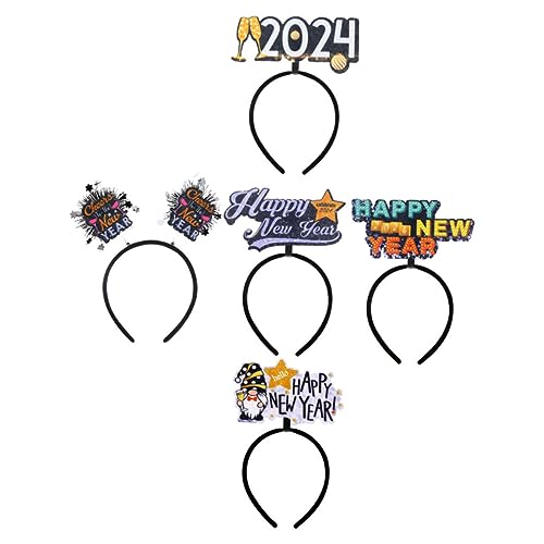 Cabilock 5St Stirnband für das neue Jahr 2024 Jahr Stirnband 202 2024 Kopfschmuck Neushüte Party-Horn haarclips haarklammern 2024 Haarreifen für das neue Vlies von Cabilock