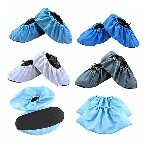 Cabilock 6 Paare Wiederverwendbare Anti Static Schuhüberzieher rutschfeste Fußschoner Waschbar Staubdicht Atmungsaktiv für Haushalt Werkstatt Schönheitssalon von Cabilock